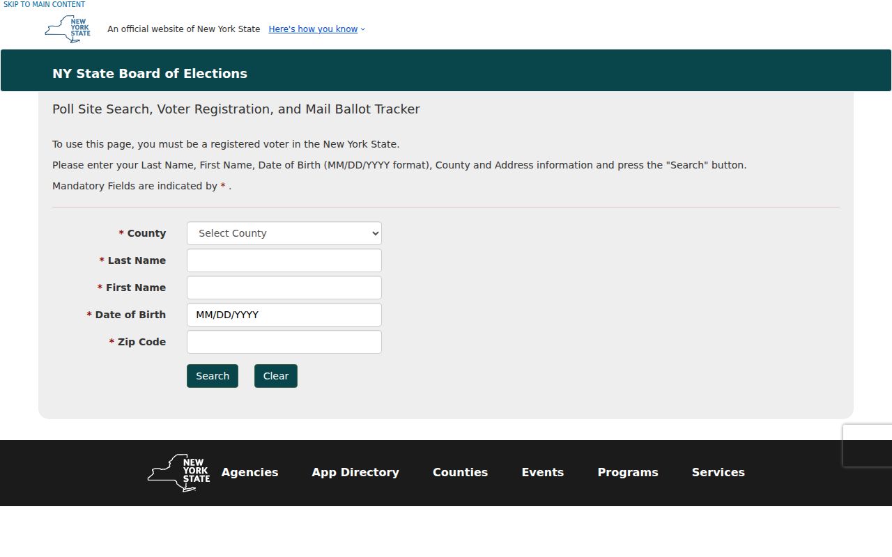 East Fishkill residents directory New York voter lookup form