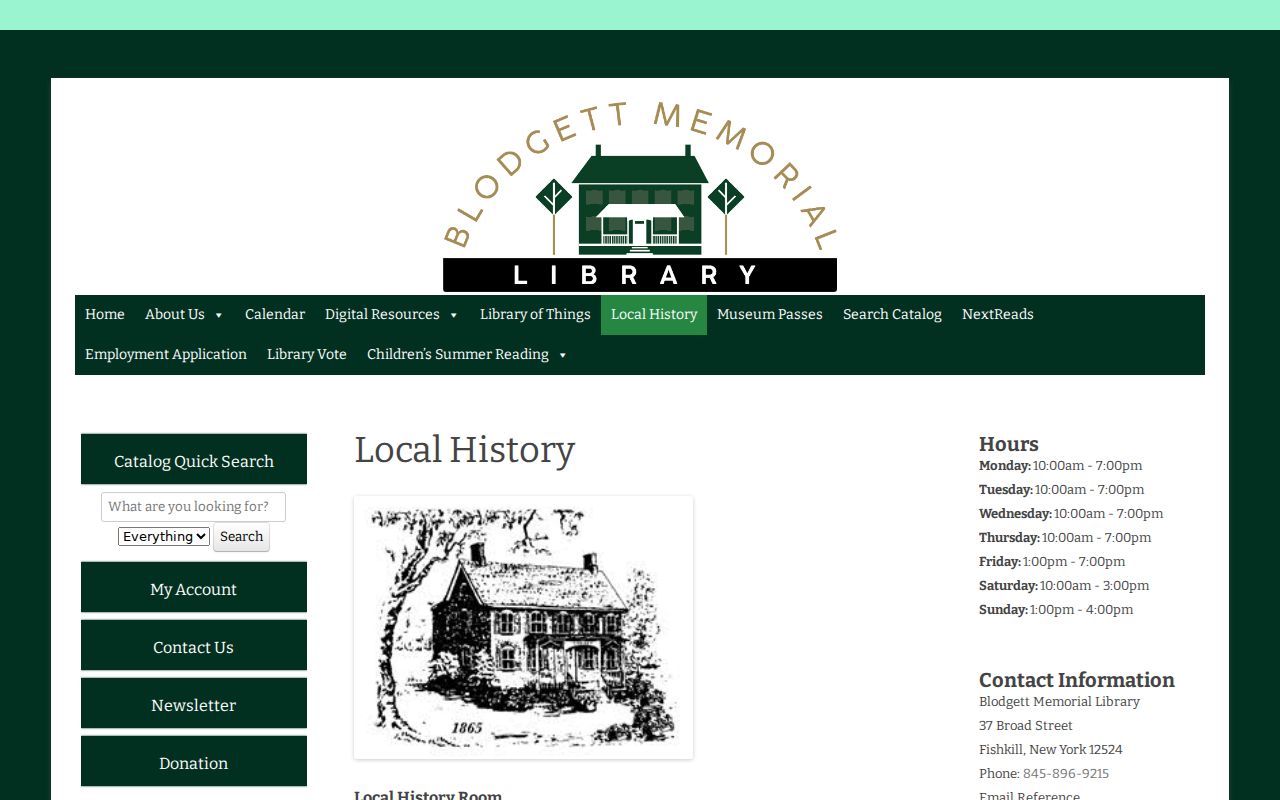 East Fishkill previous residents research at the Blodgett Memorial Library local-history collection